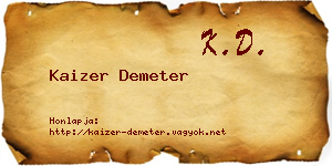 Kaizer Demeter névjegykártya